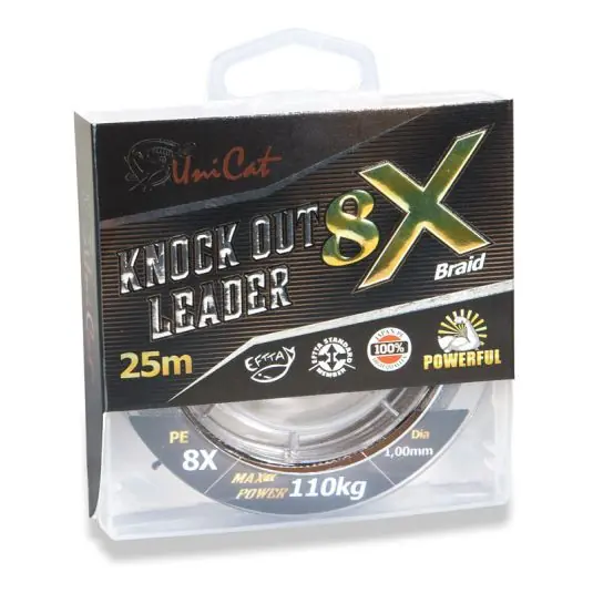 Fir textil UniCat Knock Out 8X Leader 1.10mm/125kg/25m Ofertă limitată