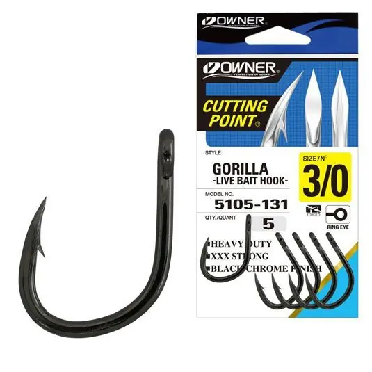 Ofertă de sezon Carlige Owner Cutting Point Gorilla 5105 Live Bait Hooks Nr.10/0