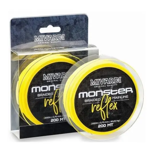 Disponibil imediat Fir textil Mivardi Monster Reflex Catfish Braid Yellow 0.60mm/72kg/200m