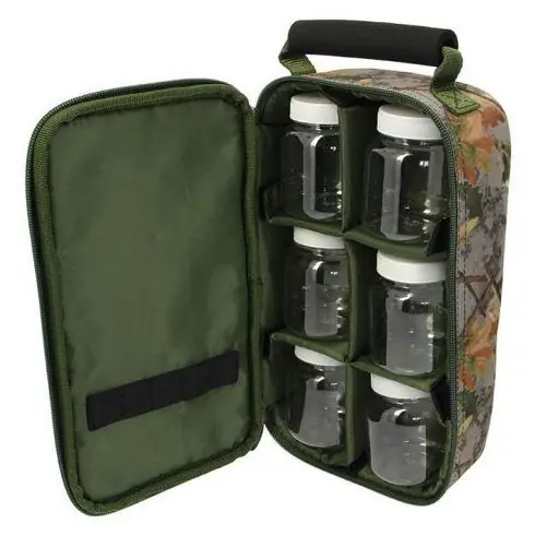 Borseta NGT Camo cu 6 cutii pentru Dip Reducere extra