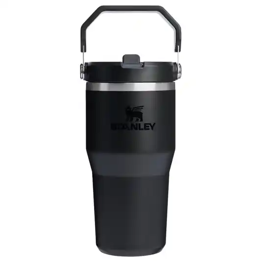 Preferatul clienților Cana Stanley Iceflow Flip Straw Tumbler Black, 0.6L