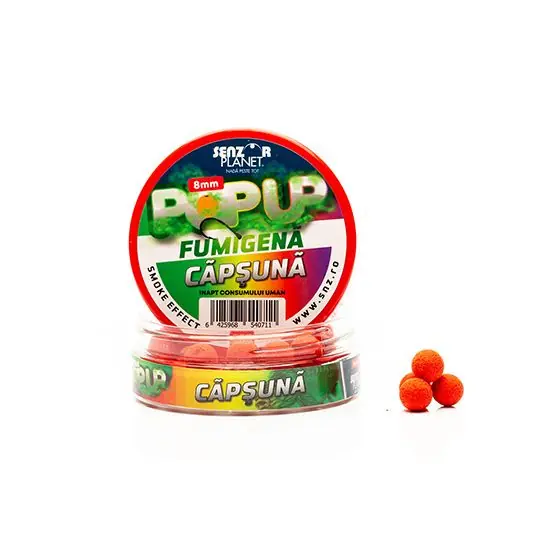 Boilies Senzor Fumigena Pop-Up Capsuna 8mm Popular