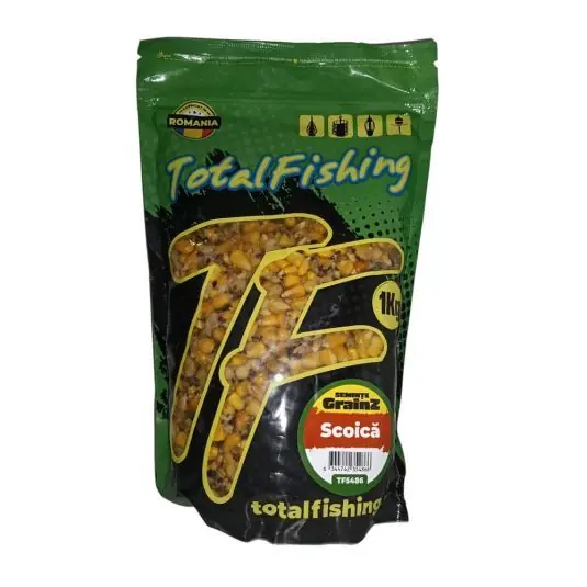 Doar azi Porumb fiert cu seminte TotalFishing GrainZ, Scoica, 1kg