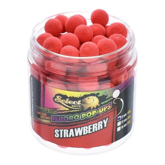 Plată sigură Boilies Select Baits Micro Pop Up Strawberry 8mm