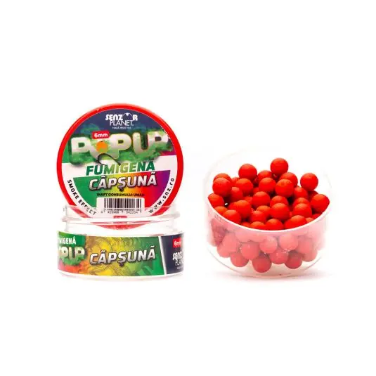 Boilies Senzor Fumigena Pop-Up Capsuna 6mm Reducere specială