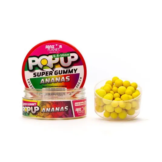 Plată sigură Boilies Senzor Pop-Up Super Gummy Ananas 6-8-10mm