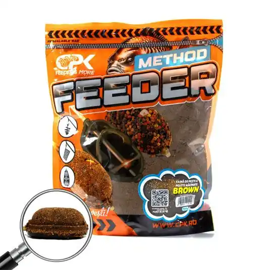 Nada CPK Groundbait Method Feeder Faina de peste & Pelete Brown 900g Super ofertă