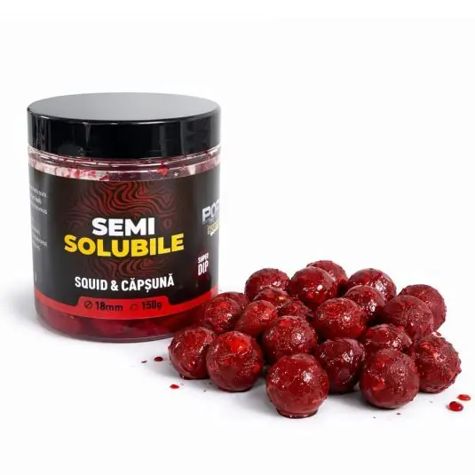 Popular Boilies Bucovina Baits Semisolubile Squid-Capsuna, 18mm, 150g
