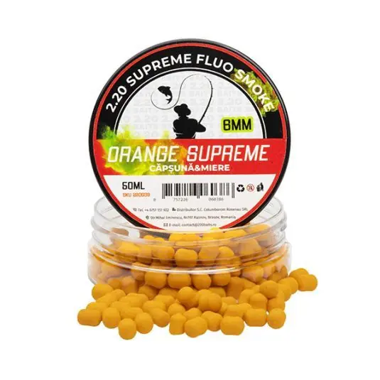 Wafters 2.20 Baits Wafter Supreme Fluo Smoke Capsune & Miere 6mm Cumpără online