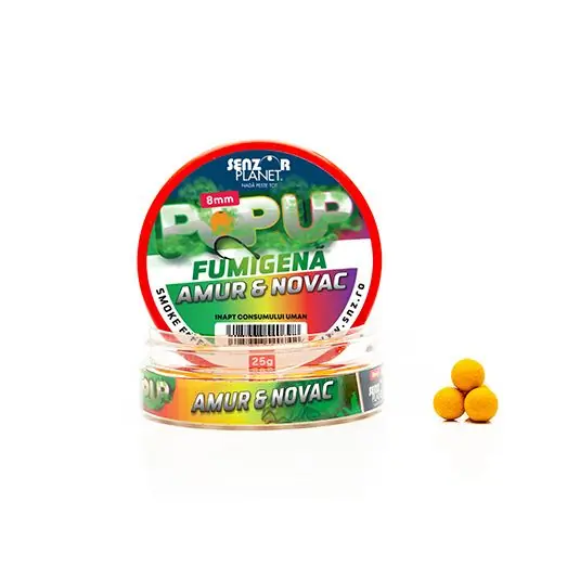 Boilies Senzor Fumigena Pop-Up Amur & Novac 8mm Ofertă
