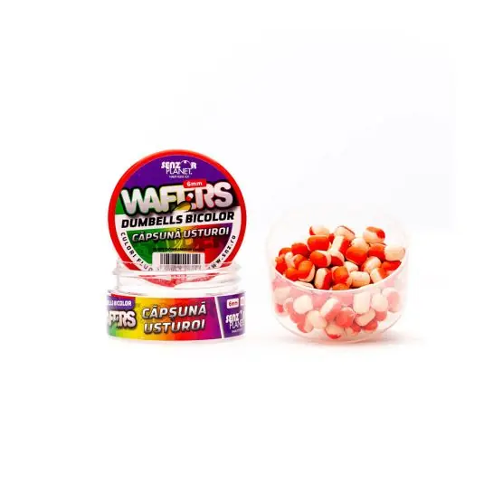 Promoție Boilies Senzor Wafters Dumbells Bicolor Capsuna Usturoi 6mm 15g