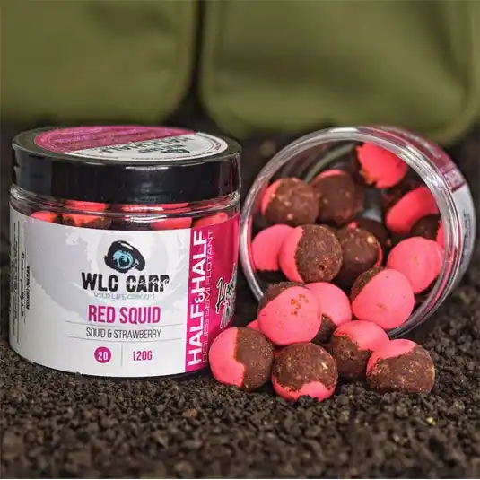 Reducere de preț Boilies WLC Carp pentru carlig Half & Half Red Squid, 20mm, 120g