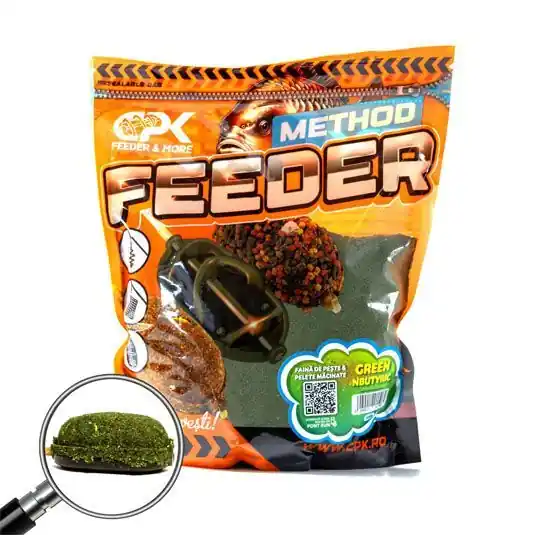Nada CPK Groundbait Method Feeder Faina de peste & Pelete Green Nbutyric 900g Preț mic