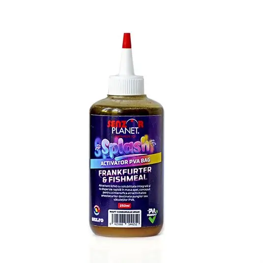 Lichid Activator Senzor Splash PVA Bag Frankfurter & Fishmeal, 250ml Cel mai vândut
