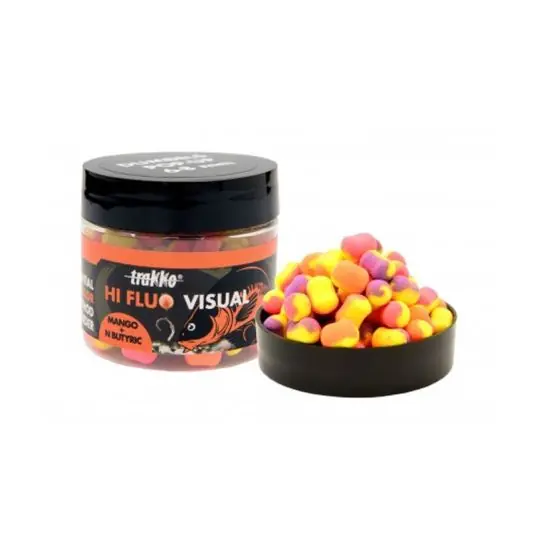 Comandă acum Boilies Trakko Esential Hi Fluo Visual Pop-Up Dumbel Mango and N-Butyric 6-8mm
