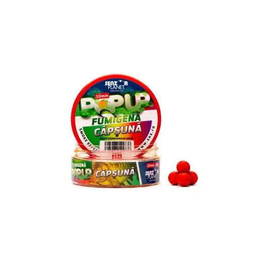Boilies Senzor Fumigena Pop-Up Capsuna 10mm 25g Livrare gratuită