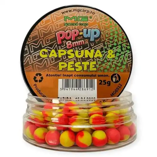 Boilies MG Special Carp Pop-Up Capsuna & Peste 8mm, 25g Cumpărături sigure